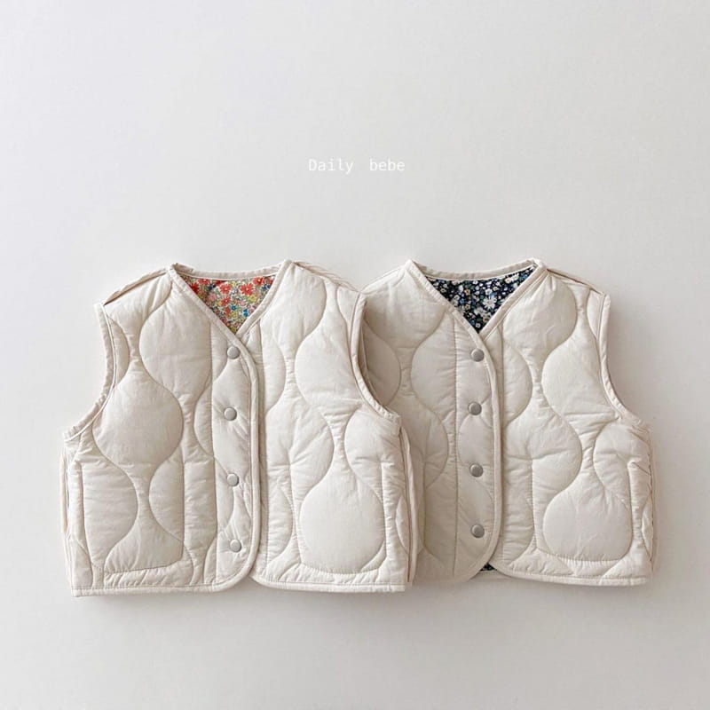 DAILY BEBE - Korean Children Fashion - #Kfashion4kids - Reversible Flower Vest - 4