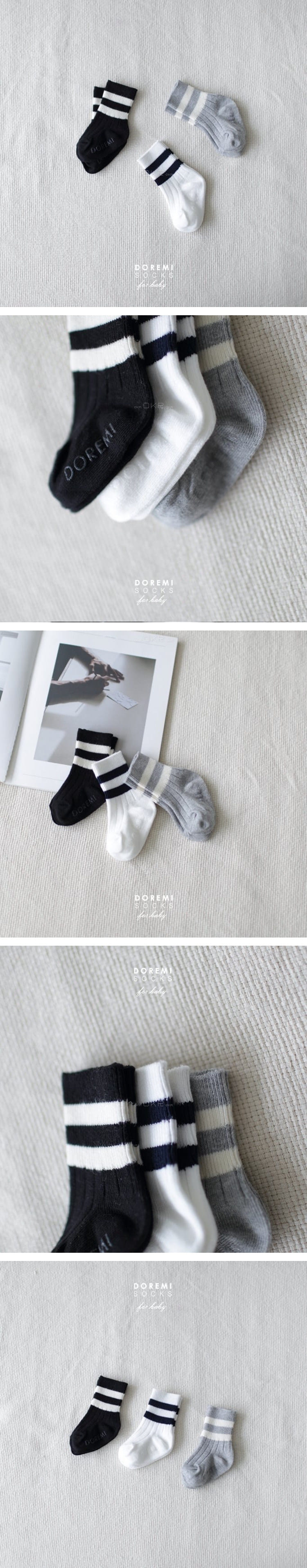 DOREMI SOCKS - Korean Children Fashion - #Kfashion4kids - Low Low Socks [set of 3]