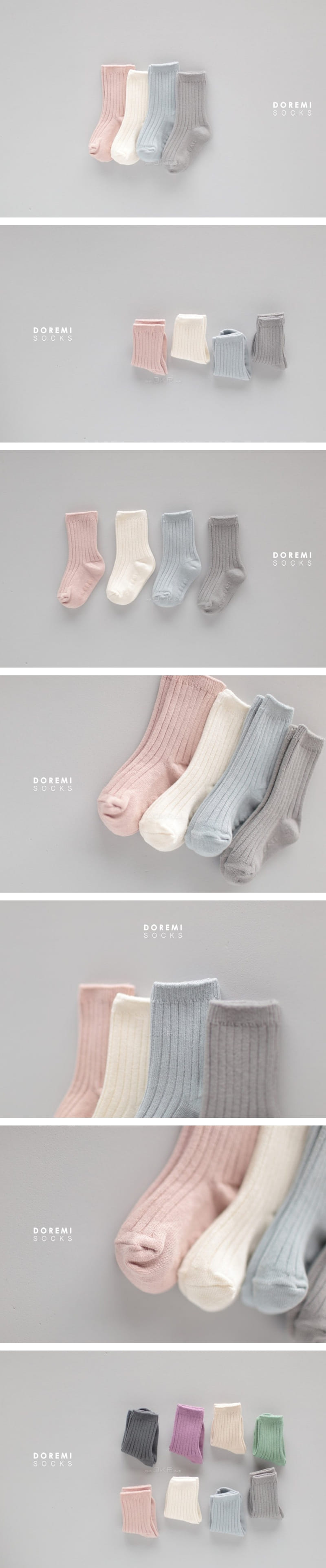 DOREMI SOCKS - Korean Children Fashion - #Kfashion4kids - Mashmallow Rib Socks [set of 4]