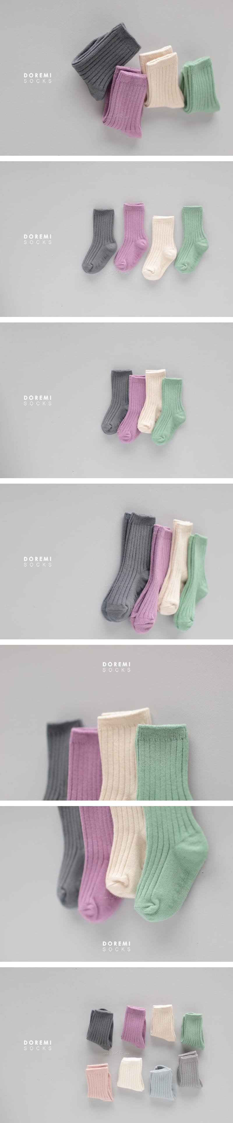 DOREMI SOCKS - Korean Children Fashion - #Kfashion4kids - Macaron Rib Socks [set of 4]