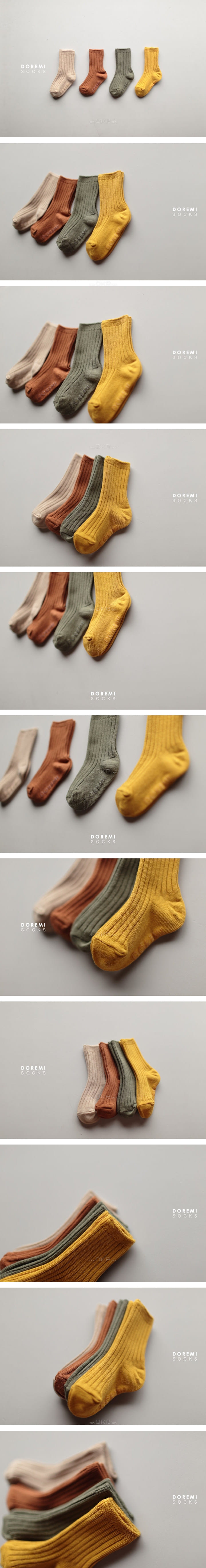DOREMI SOCKS - Korean Children Fashion - #Kfashion4kids - Maple Rib Socks [set of 4]
