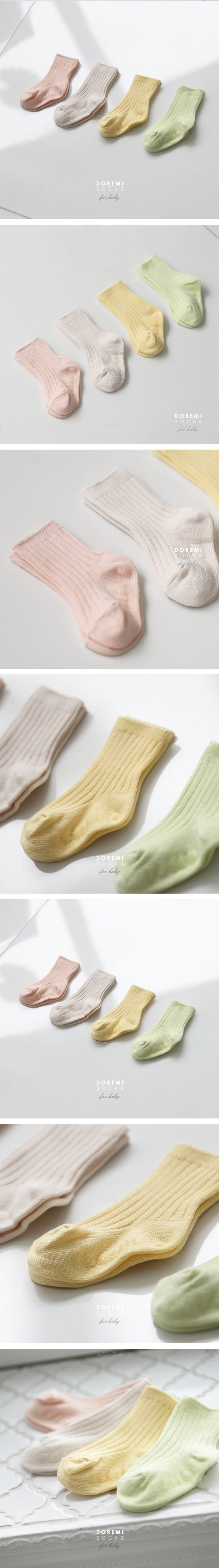 DOREMI SOCKS - Korean Children Fashion - #Kfashion4kids - Mohito Rib Socks [set of 4]