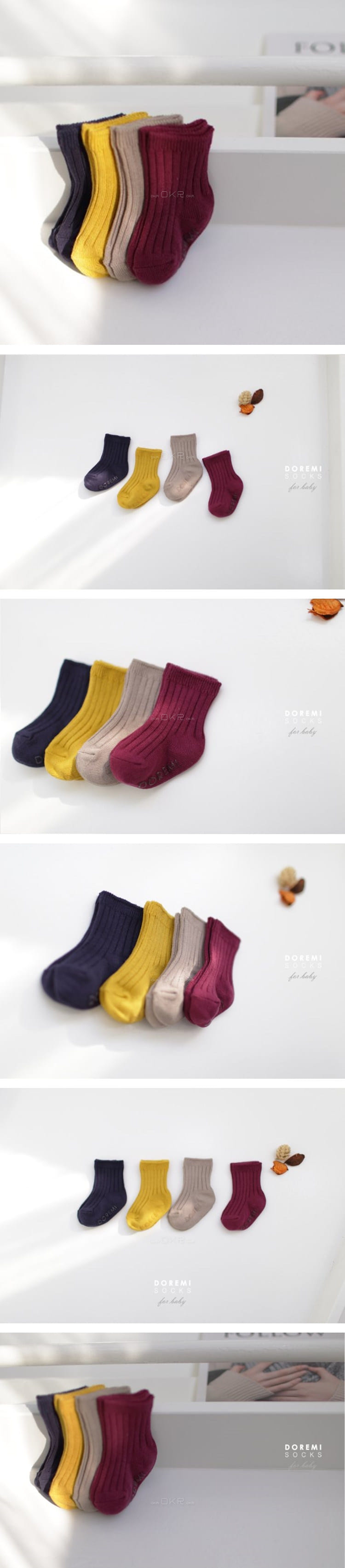 DOREMI SOCKS - Korean Children Fashion - #Kfashion4kids - Vin Chaud Rib Socks [set of 4]