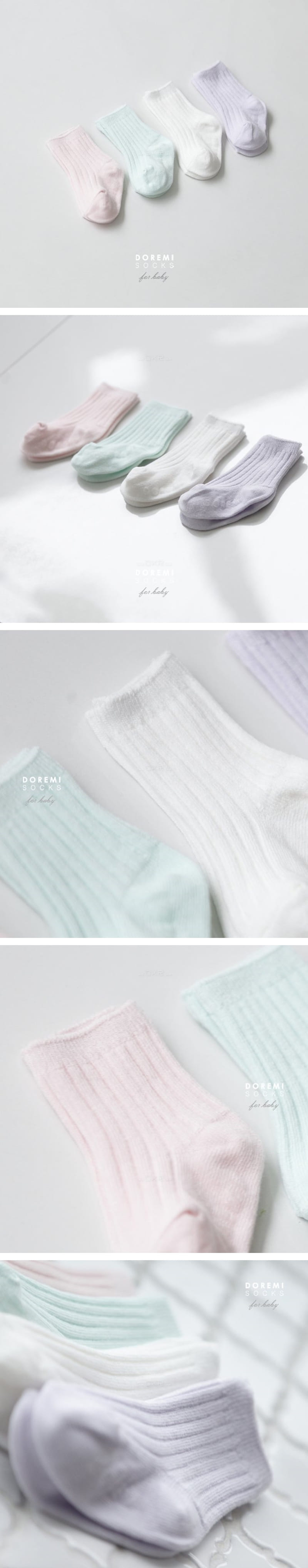 DOREMI SOCKS - Korean Children Fashion - #Kfashion4kids - Charbet Rib Socks [set of 4]