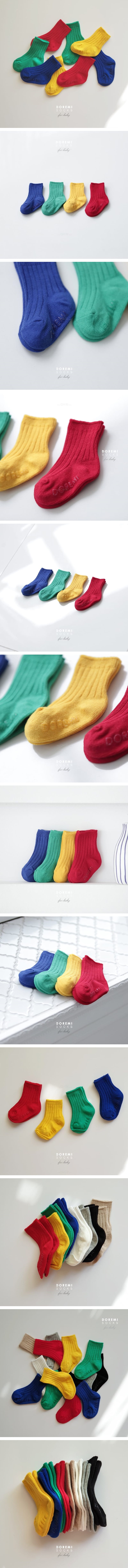 DOREMI SOCKS - Korean Children Fashion - #Kfashion4kids - Traffic Light Rib Socks [set of 4]