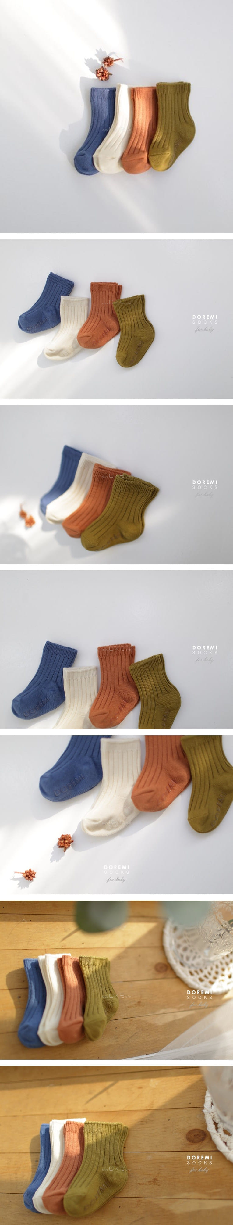DOREMI SOCKS - Korean Children Fashion - #Kfashion4kids - Olive Rib Socks [set of 4]