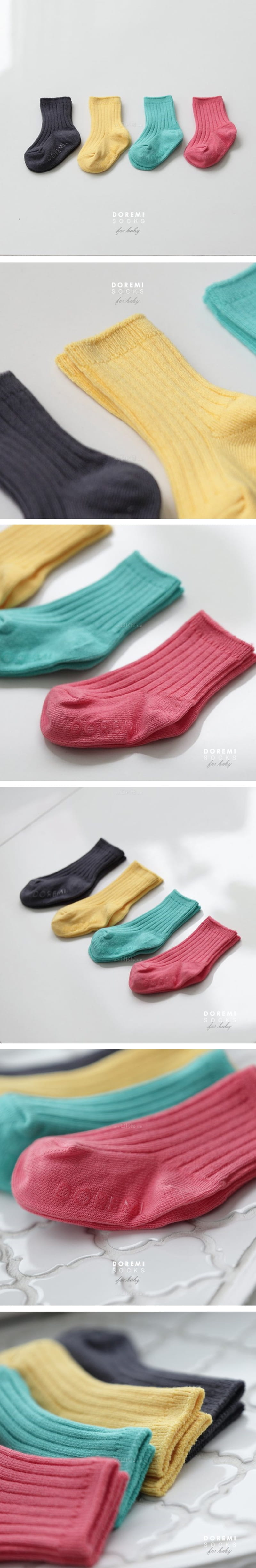 DOREMI SOCKS - Korean Children Fashion - #Kfashion4kids - Tropical Rib Socks [set of 4]