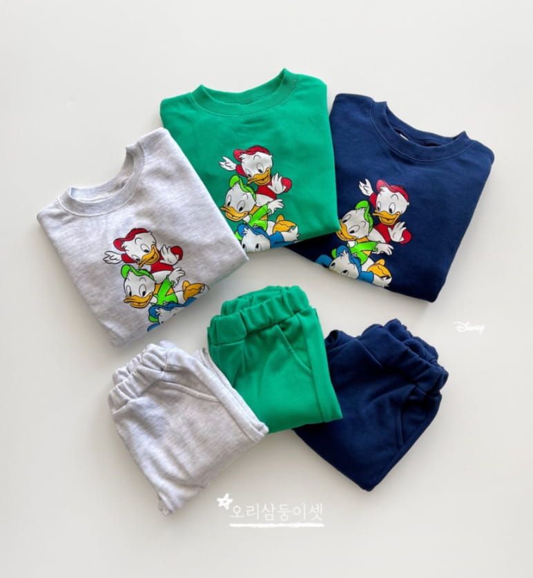 DSAINT - Korean Children Fashion - #Kfashion4kids - Duck Triplets Top Bottom Set