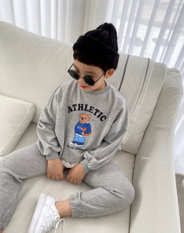 DSAINT - Korean Children Fashion - #Kfashion4kids - Bear Bath Top Jogger Pants Set - 10