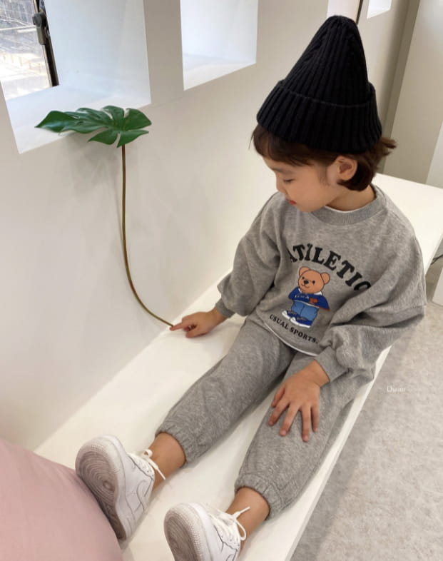 DSAINT - Korean Children Fashion - #Kfashion4kids - Bear Bath Top Jogger Pants Set - 7