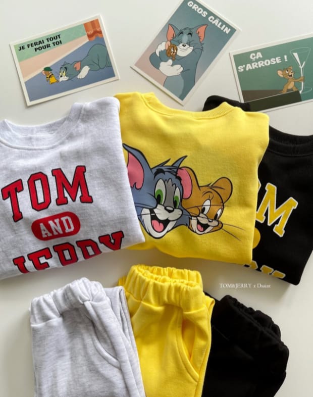 DSAINT - Korean Children Fashion - #Kfashion4kids - Tom and Jerry Top Bottom Set