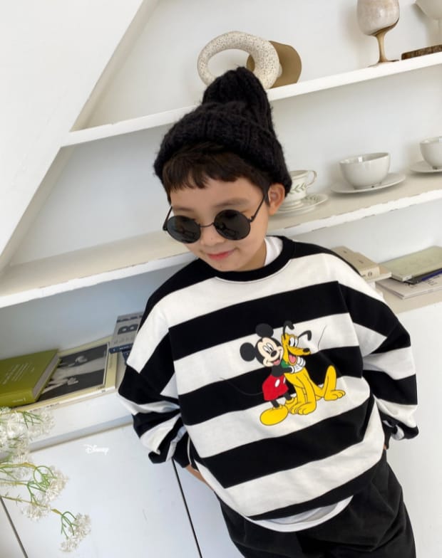 DSAINT - Korean Children Fashion - #Kfashion4kids - Mickey Pluto Stripes Sweatshirt - 11