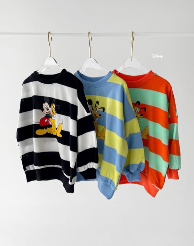 DSAINT - Korean Children Fashion - #Kfashion4kids - Mickey Pluto Stripes Sweatshirt - 2
