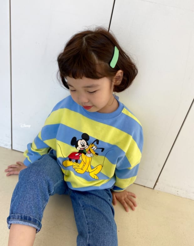 DSAINT - Korean Children Fashion - #Kfashion4kids - Mickey Pluto Stripes Sweatshirt - 5