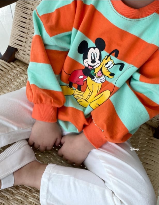 DSAINT - Korean Children Fashion - #Kfashion4kids - Mickey Pluto Stripes Sweatshirt - 6