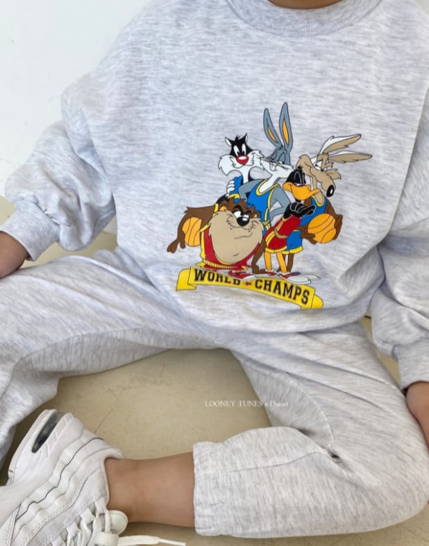 DSAINT - Korean Children Fashion - #Kfashion4kids - Champion Luni Toon Top Jogger Pants Set - 3