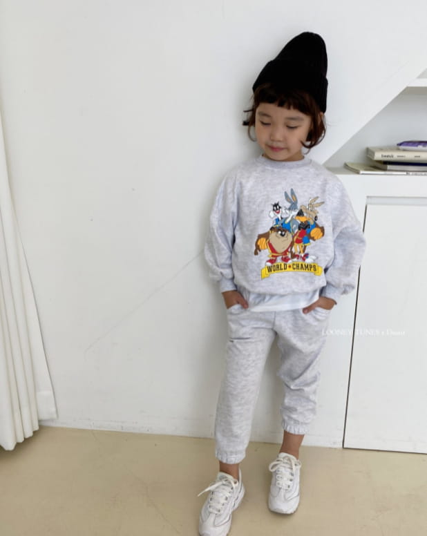 DSAINT - Korean Children Fashion - #Kfashion4kids - Champion Luni Toon Top Jogger Pants Set - 5