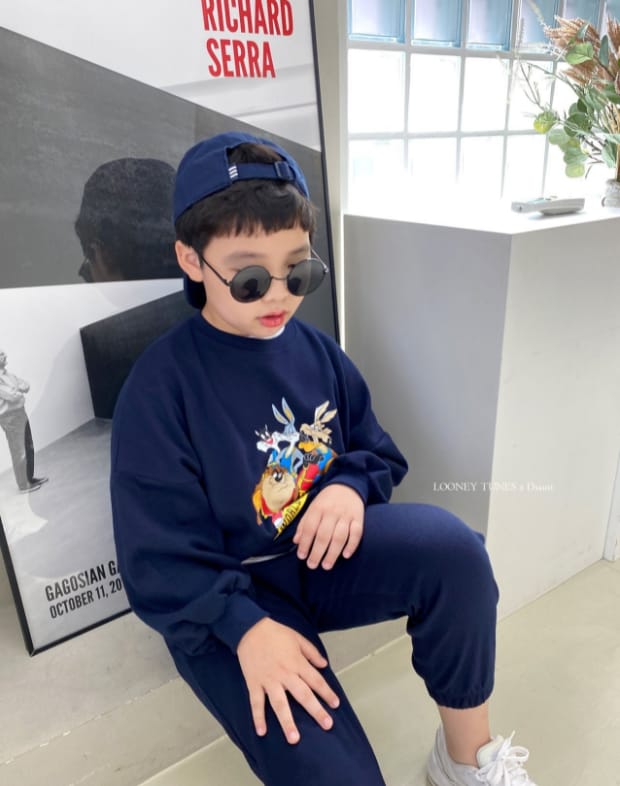 DSAINT - Korean Children Fashion - #Kfashion4kids - Champion Luni Toon Top Jogger Pants Set - 8