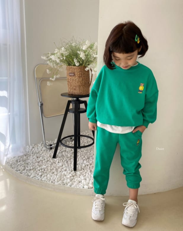 DSAINT - Korean Children Fashion - #Kfashion4kids - La Bear Embroidery Top Bottom Set - 10