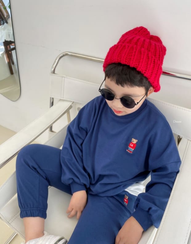 DSAINT - Korean Children Fashion - #Kfashion4kids - La Bear Embroidery Top Bottom Set - 11