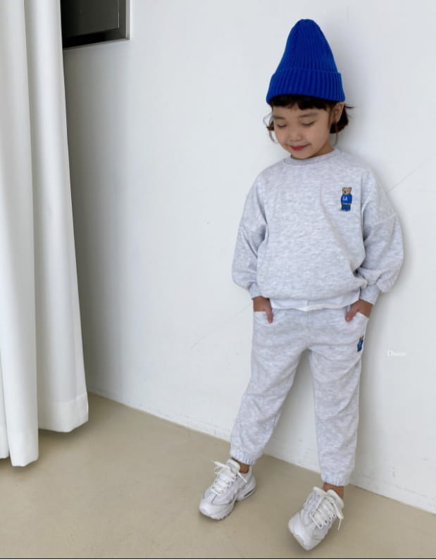 DSAINT - Korean Children Fashion - #Kfashion4kids - La Bear Embroidery Top Bottom Set - 5