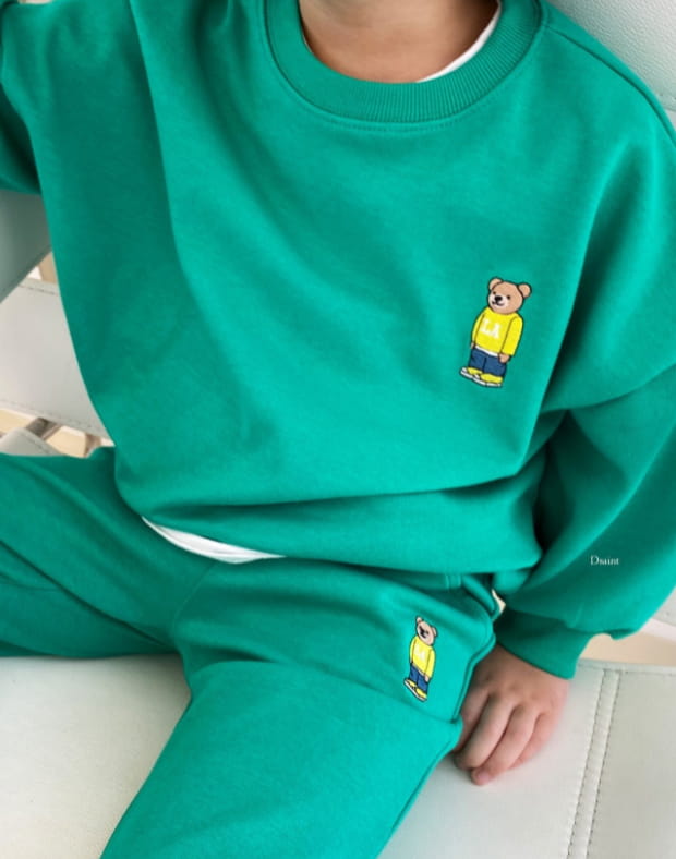 DSAINT - Korean Children Fashion - #Kfashion4kids - La Bear Embroidery Top Bottom Set - 7