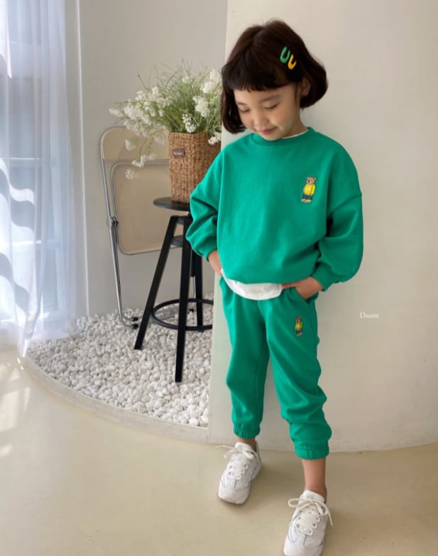 DSAINT - Korean Children Fashion - #Kfashion4kids - La Bear Embroidery Top Bottom Set - 9