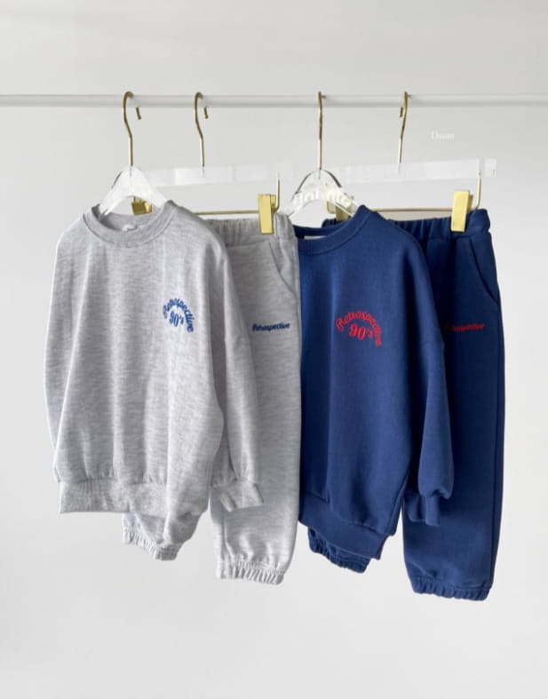 DSAINT - Korean Children Fashion - #Kfashion4kids - Retro 90 Jogger Top Bottom Set