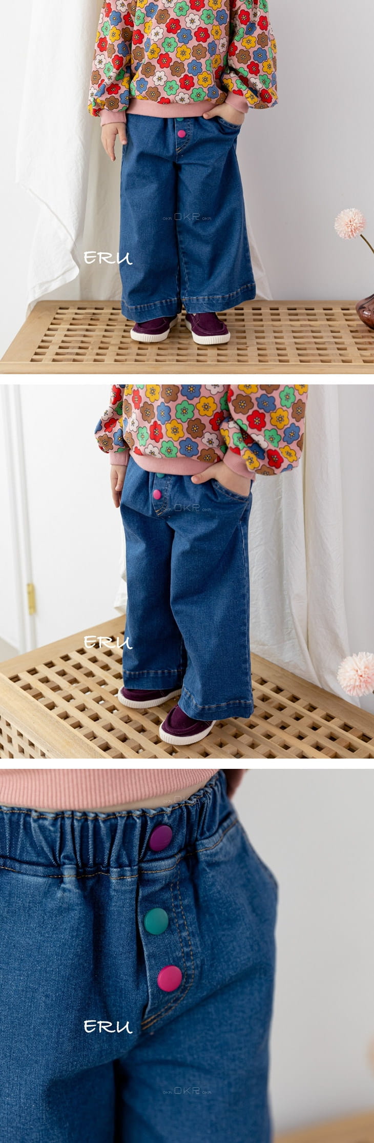 E.RU - Korean Children Fashion - #Kfashion4kids - Linda Denim Span Pants