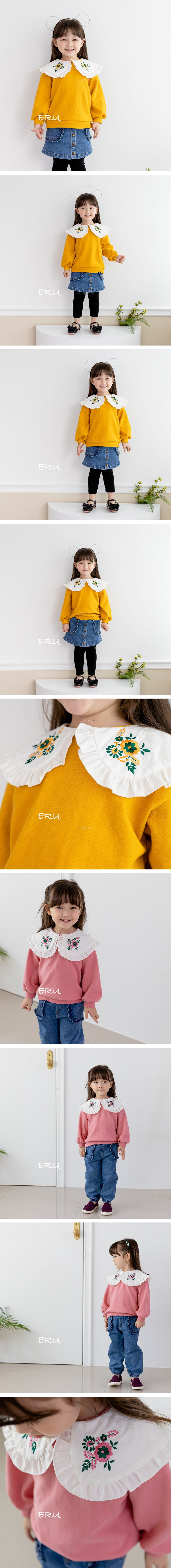 E.RU - Korean Children Fashion - #Kfashion4kids - Big Collar Flower Tee