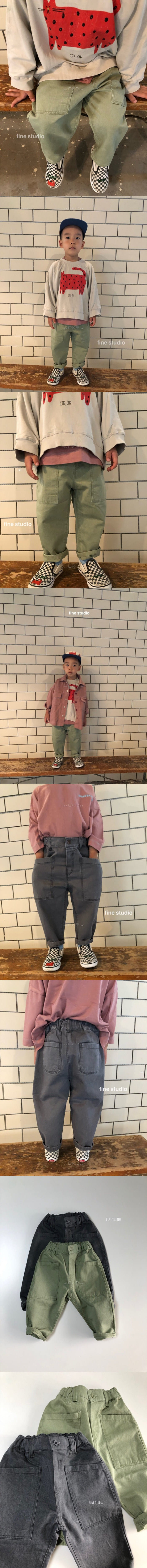 FINE STUDIO - Korean Children Fashion - #Kfashion4kids - Stone Pocket Pants