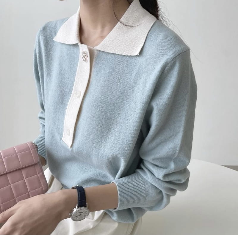 FLOATY - Korean Children Fashion - #Kfashion4kids - Color Rion Collar Knit  - 3