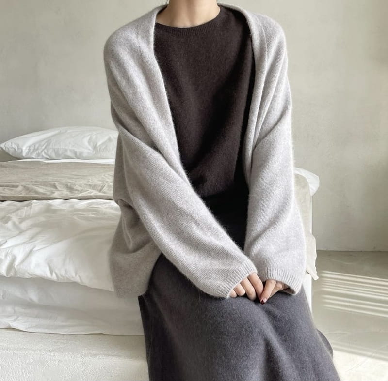 FLOATY - Korean Children Fashion - #Kfashion4kids - Raccoon Mauve Shawl Cardigan - 5