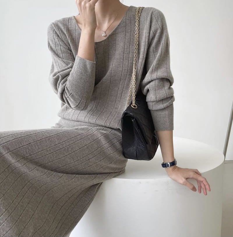 FLOATY - Korean Children Fashion - #Kfashion4kids - Holgament Ember Round Knit Skirt - 3