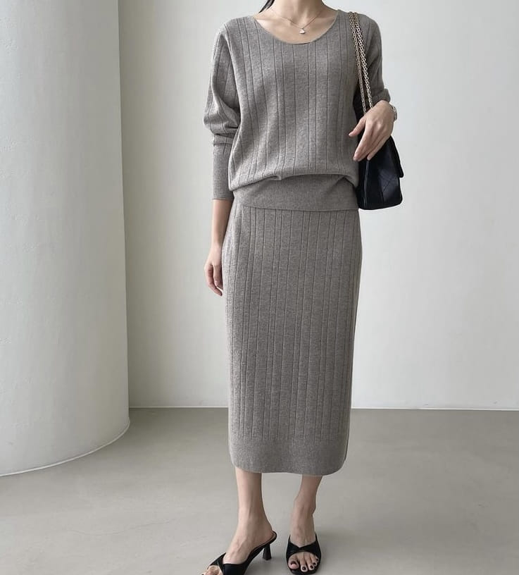 FLOATY - Korean Children Fashion - #Kfashion4kids - Holgament Ember Round Knit Skirt - 4