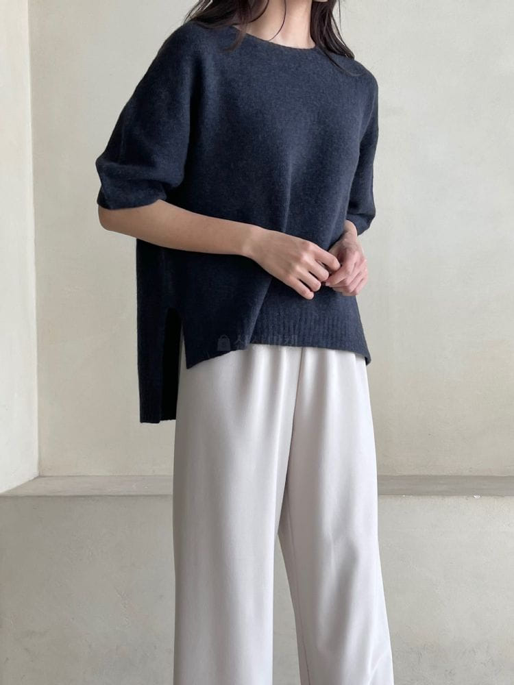 FLOATY - Korean Children Fashion - #Kfashion4kids - Holgament Rodder Round Knit - 2
