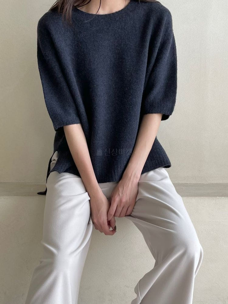 FLOATY - Korean Children Fashion - #Kfashion4kids - Holgament Rodder Round Knit - 3