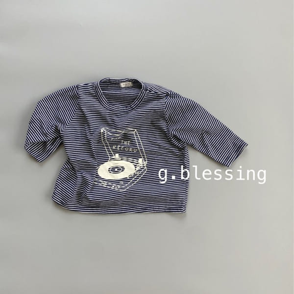 G BLESSING - Korean Children Fashion - #Kfashion4kids - Record Stripes Tee