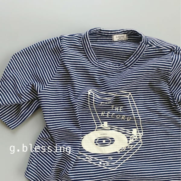 G BLESSING - Korean Children Fashion - #Kfashion4kids - Record Stripes Tee - 2