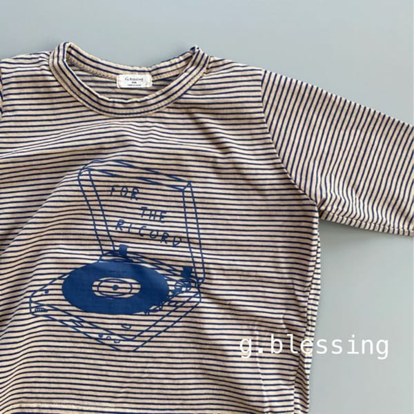 G BLESSING - Korean Children Fashion - #Kfashion4kids - Record Stripes Tee - 4
