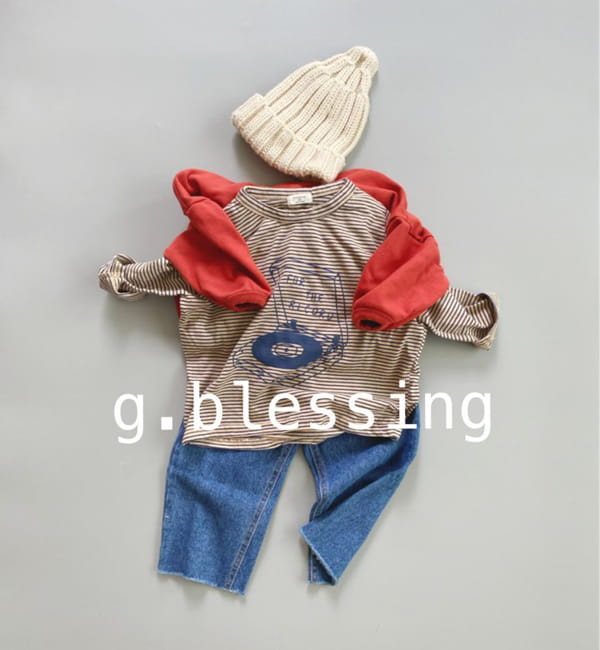 G BLESSING - Korean Children Fashion - #Kfashion4kids - Record Stripes Tee - 5