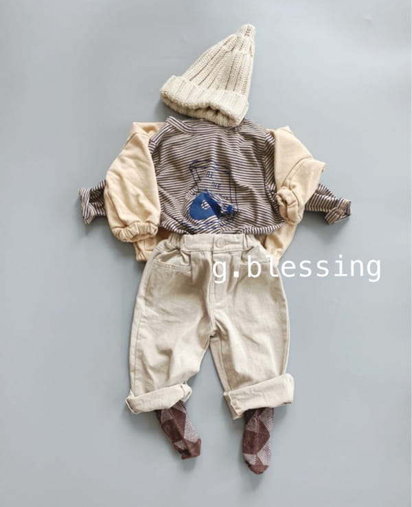 G BLESSING - Korean Children Fashion - #Kfashion4kids - Record Stripes Tee - 8