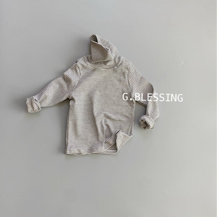 G BLESSING - Korean Children Fashion - #Kfashion4kids - Roro Stripes Turtleneck Tee - 3