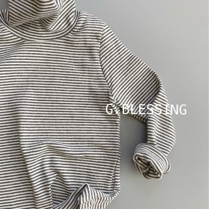 G BLESSING - Korean Children Fashion - #Kfashion4kids - Roro Stripes Turtleneck Tee - 4