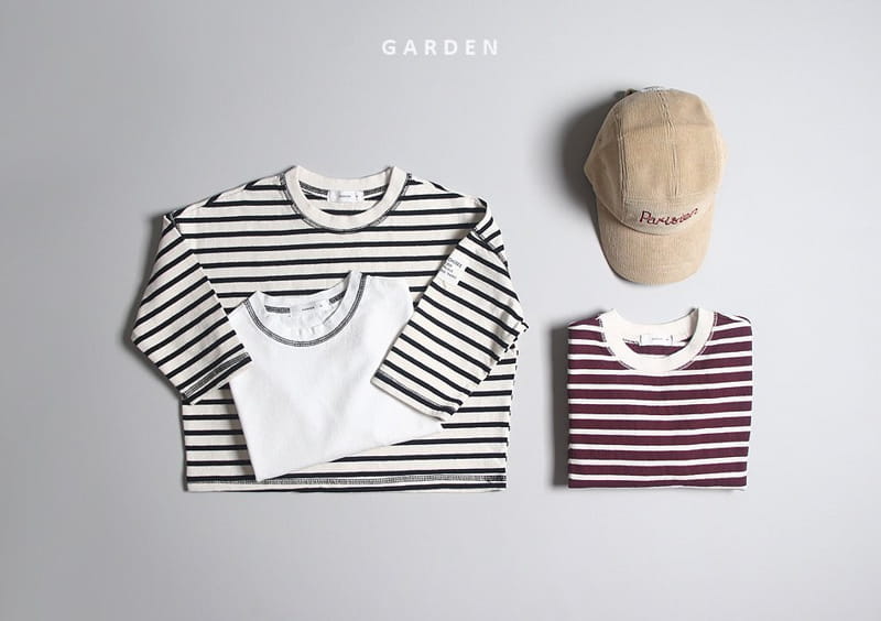 GARDEN - Korean Children Fashion - #Kfashion4kids - Stitch Stripe & Solid Tee