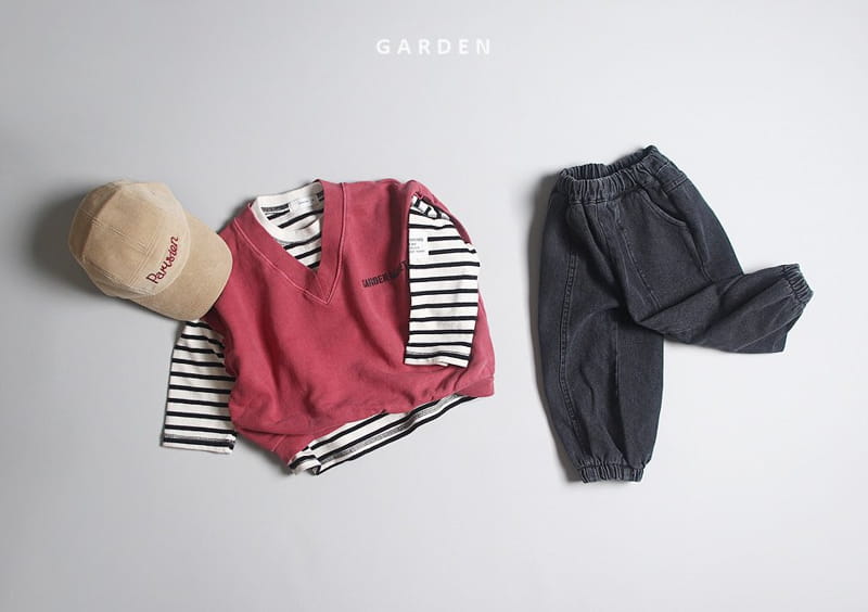GARDEN - Korean Children Fashion - #Kfashion4kids - Stitch Stripe & Solid Tee - 6