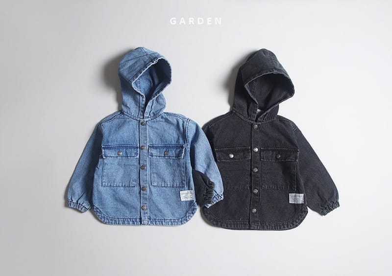 GARDEN - Korean Children Fashion - #Kfashion4kids - Hood Denim Shirt