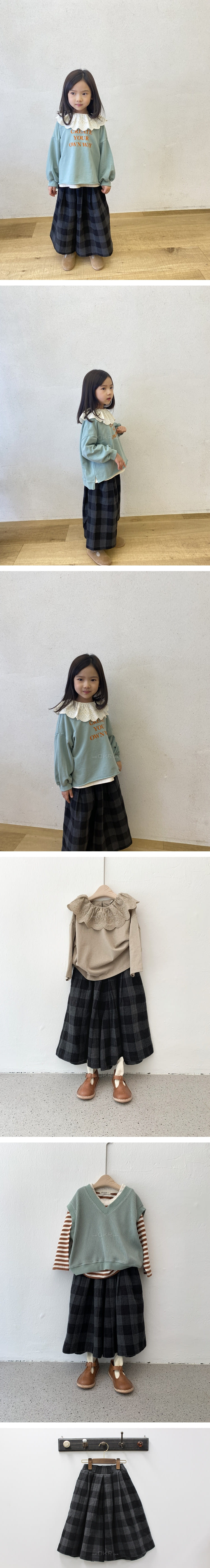 GREEN TOMATO - Korean Children Fashion - #Kfashion4kids - Fall Check Skirt Pants