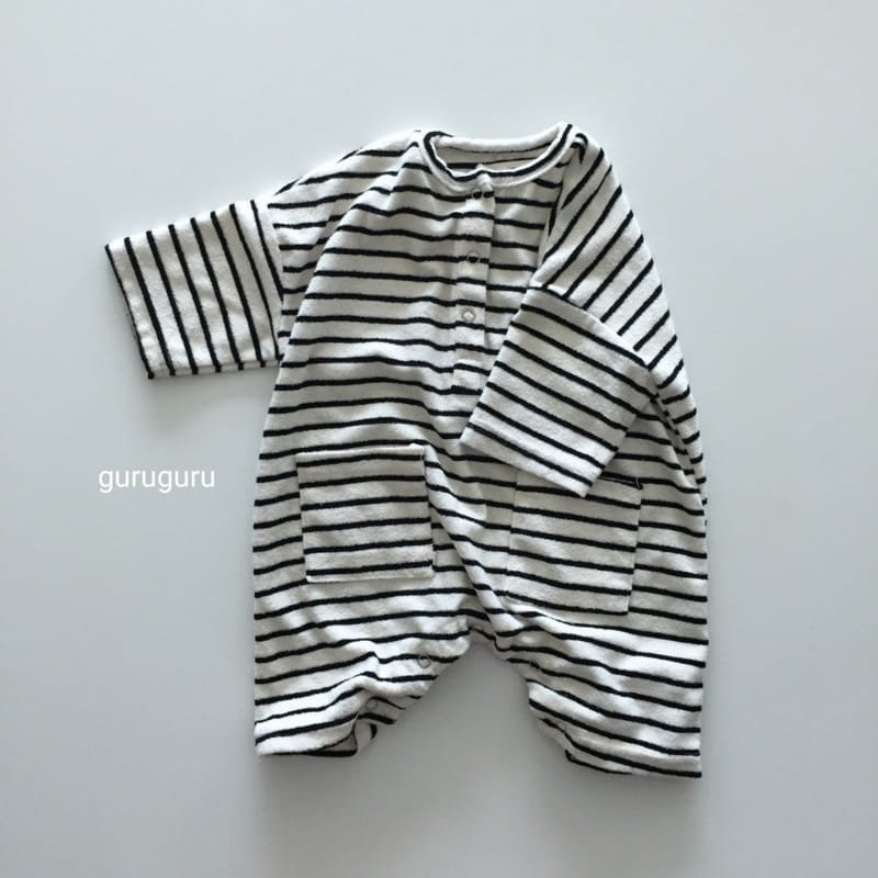 GURU GURU - Korean Children Fashion - #Kfashion4kids - Stripes Terry Bodysuit