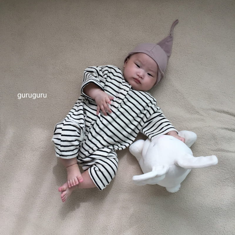 GURU GURU - Korean Children Fashion - #Kfashion4kids - Stripes Terry Bodysuit - 10